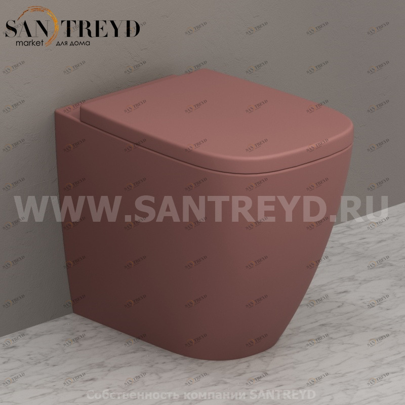 GN001FR Приставной унитаз напольный Розовый Ceramica Globo GENESIS Италия