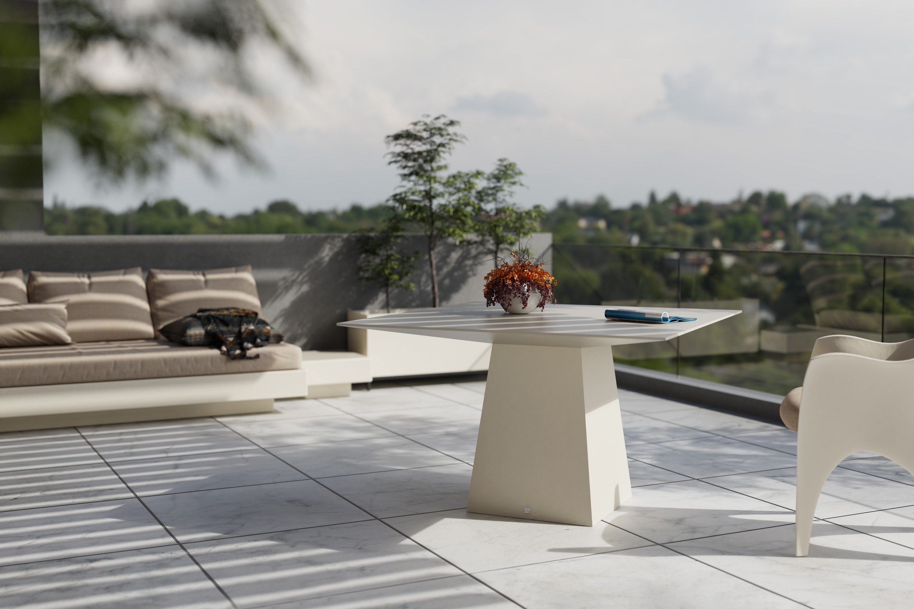 Квадратный стол из стекловолокна GANSK ARCH-00005818