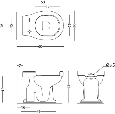 Керамический туалет с трапом в полу Park Avenue Bryant ARCH-00111430 - Вид №2