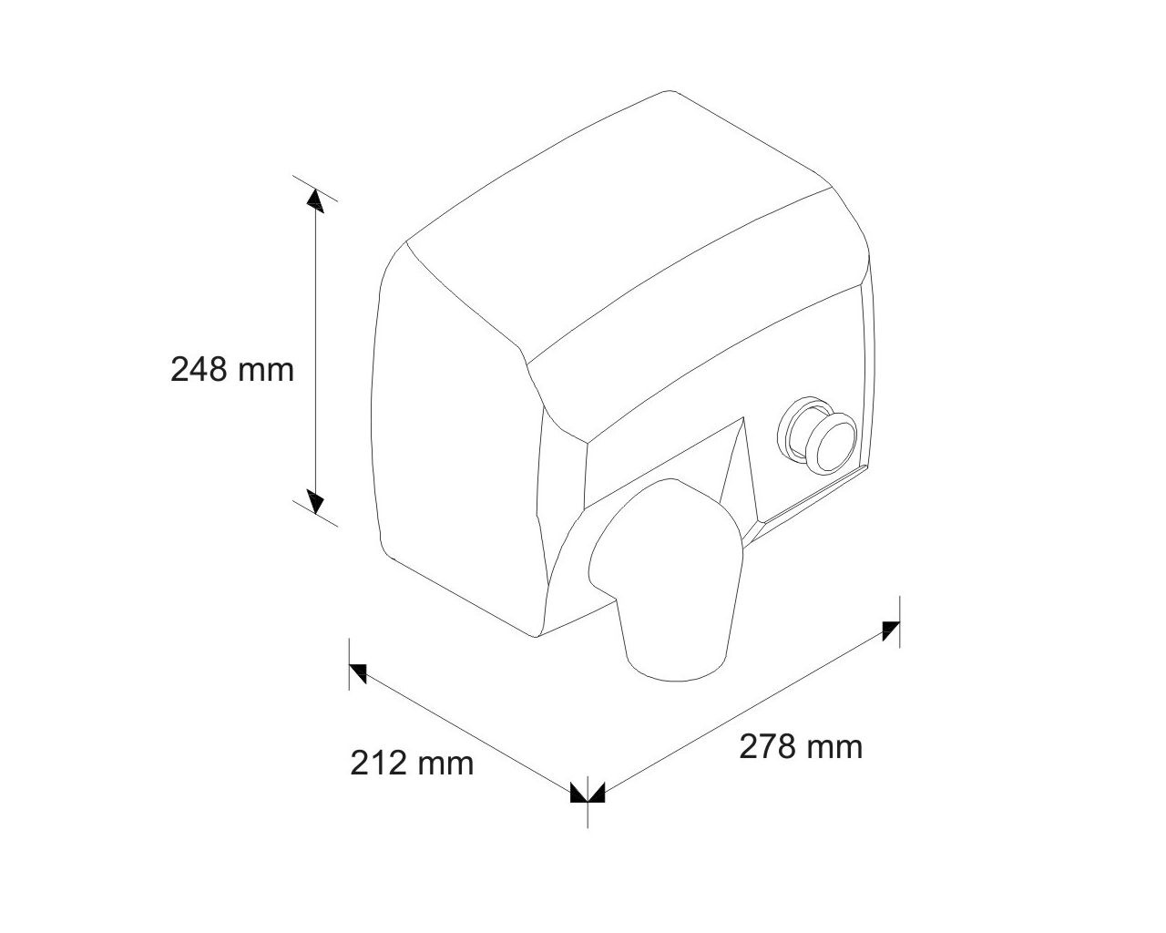EIB288 SANIFLOW PLUS сушилка для рук с кнопкой, сталь, белый Merida  - Вид №2