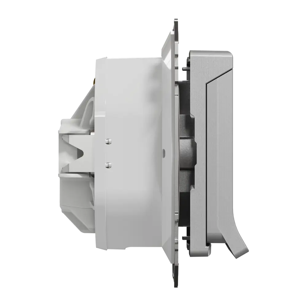 Розетка встраиваемая влагозащищенная Systeme Electric Sedna Design с крышкой IP44, цвет алюминий 84794305 STLM-2205704 - Вид №3