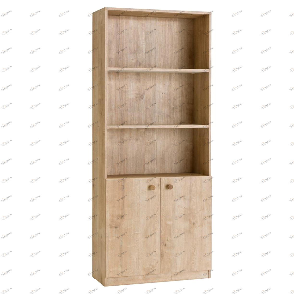 Стеллаж для книг деревянный с дверцами орех Mocha CILEK MOCHA 00-3832185 Бежевый Santreyd 