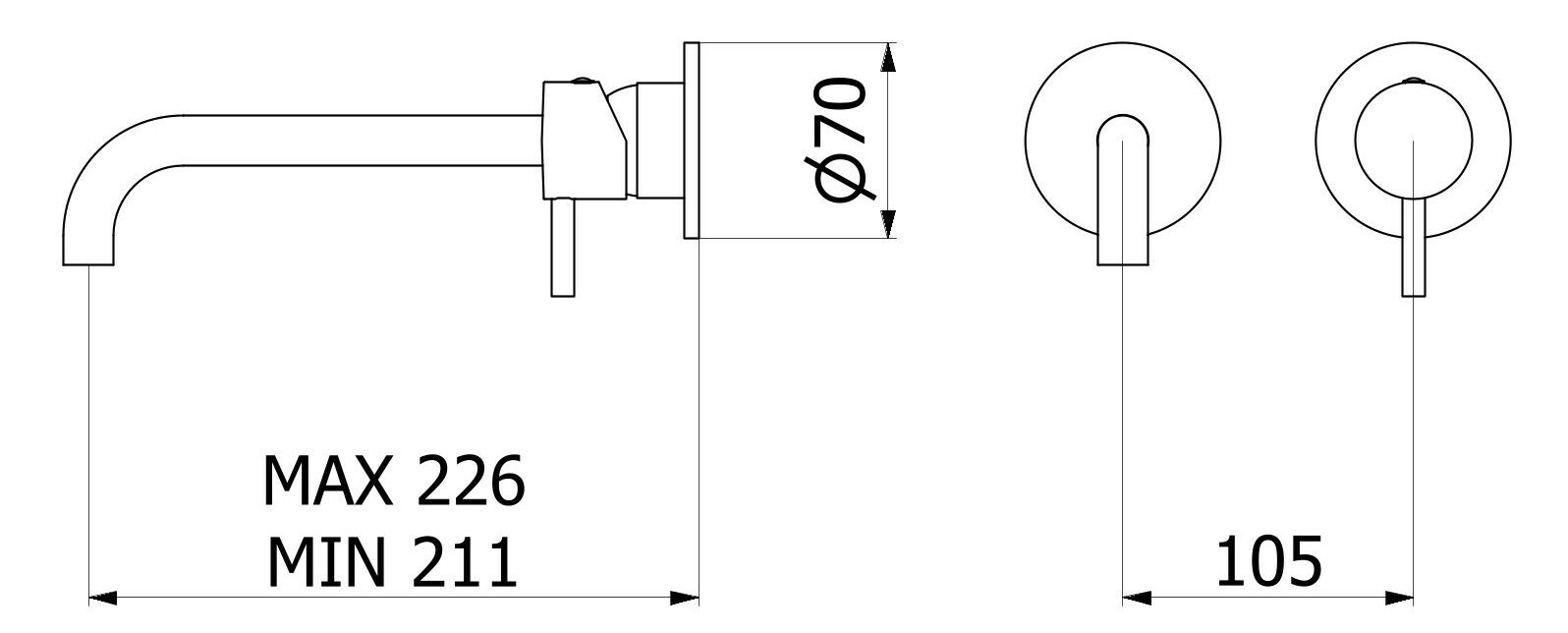 Настенный смеситель для раковины с 2 отверстиями IB Милан Турин ARCH-00149731 - Вид №13