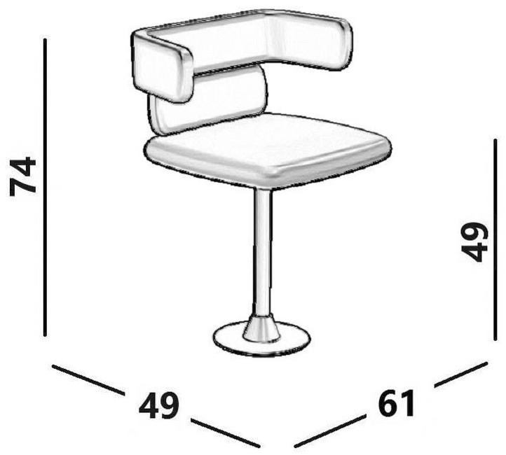 Luxy Кожаное вращающееся кресло на эстакаде с подлокотниками Cluster Cl5 - Вид №5