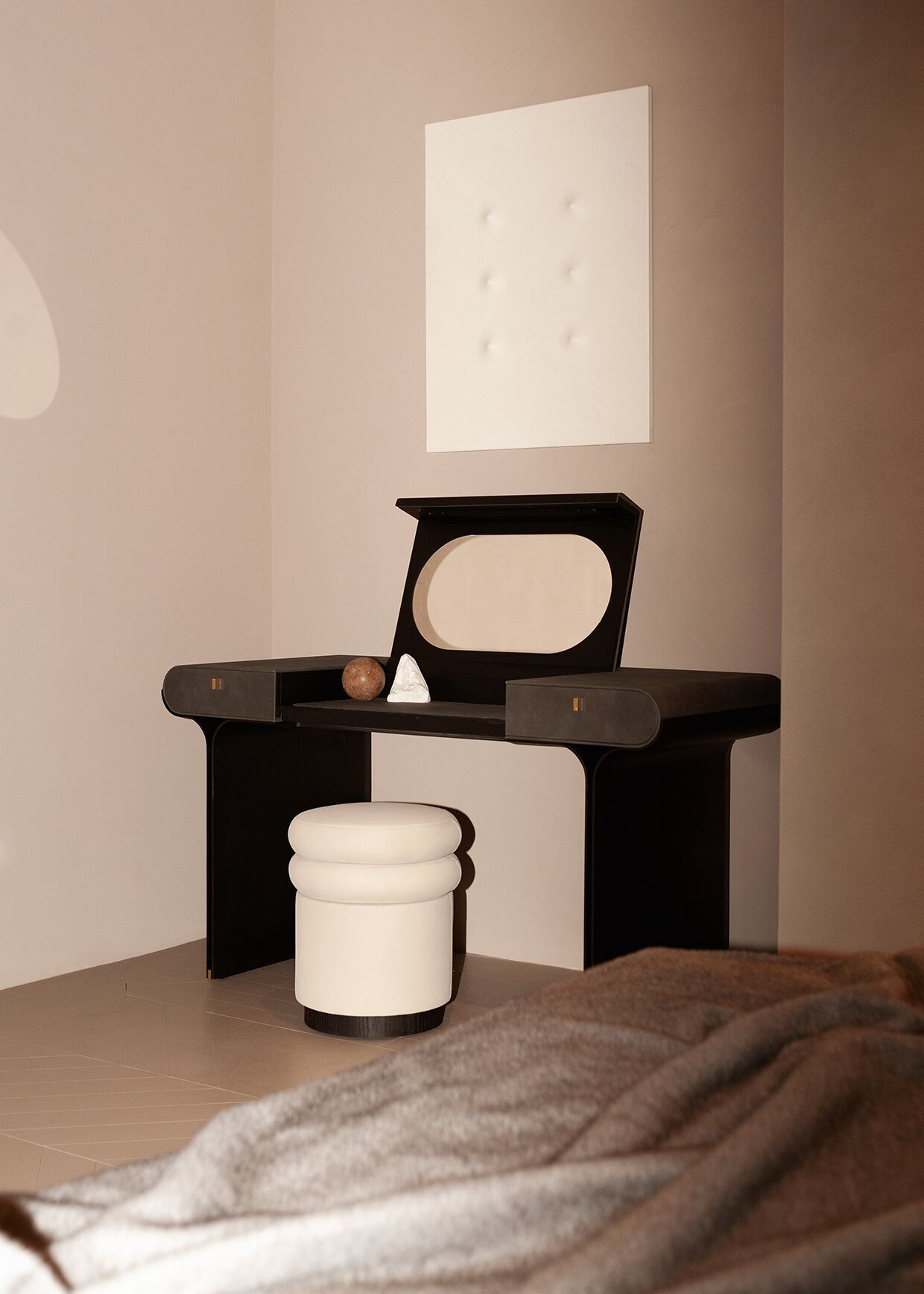 Круглый пуф из ткани Gallotti&Radice тычинки ARCH-00029734 - Вид №1