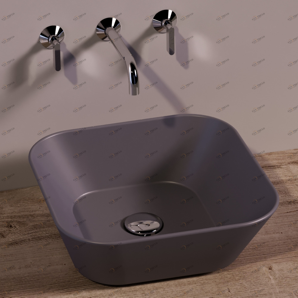 WA03ANTRACITEMATT Накладная раковина на столешницу  квадратная Simas 