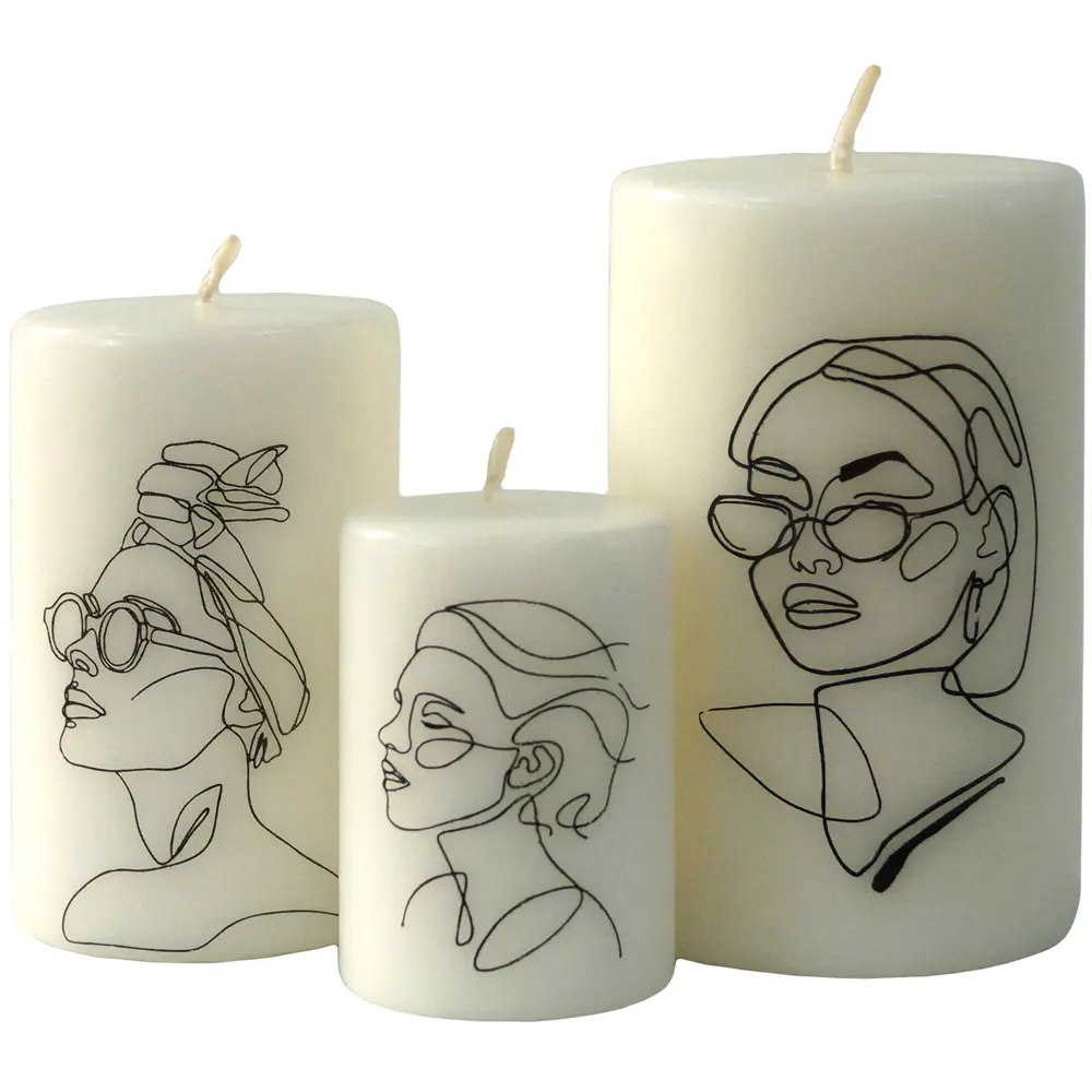 Набор свечей-столбик белый 10 см 3 шт EVIS STLM-2186189