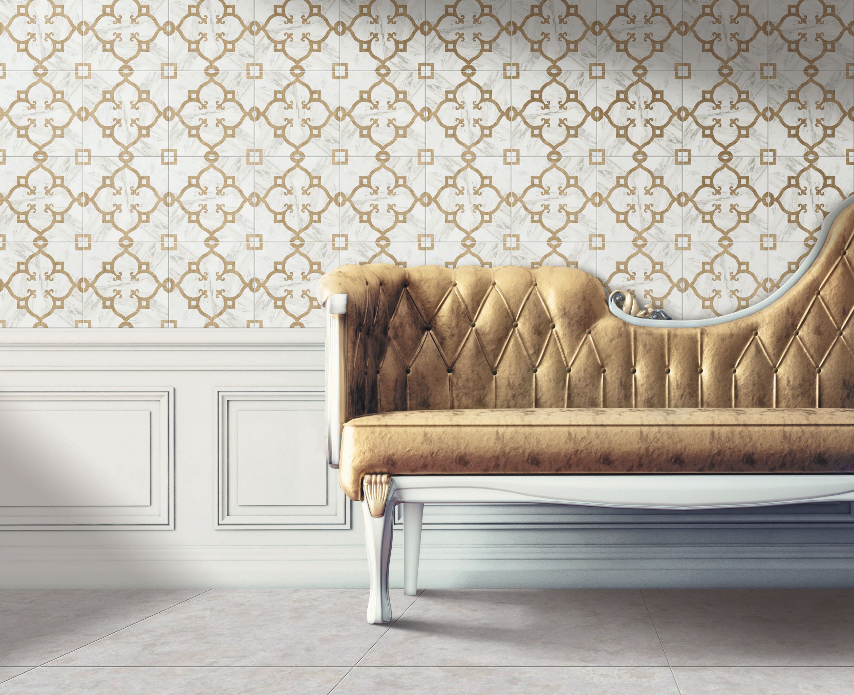 Пол / облицовка керамогранита с эффектом мрамора и дерева KERADOM MARBLE & WOOD ARCH-00139454 - Вид №1