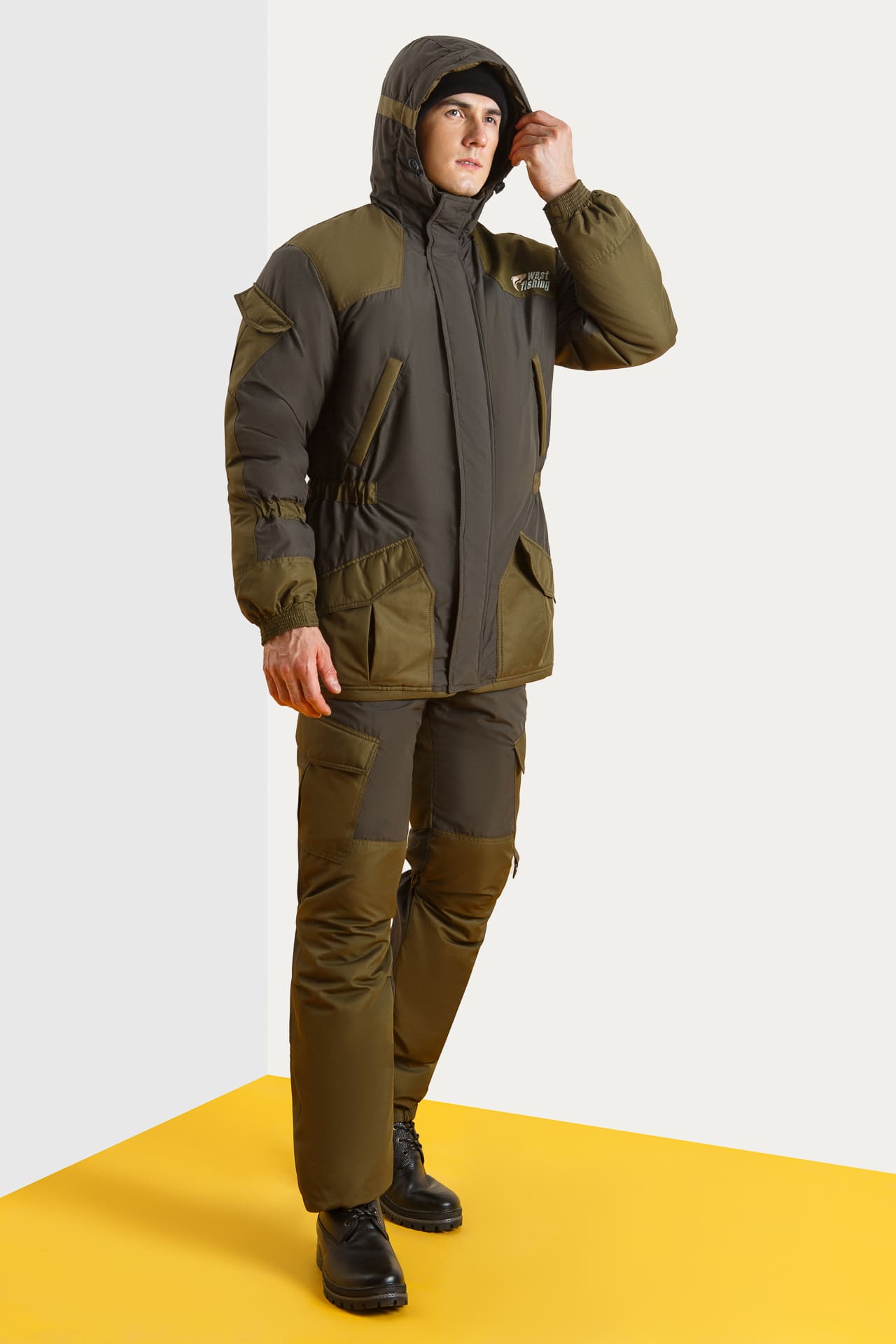 63934 Костюм  зимний хаки West Fishing  Зимняя спецодежда Santreyd  - Вид №12