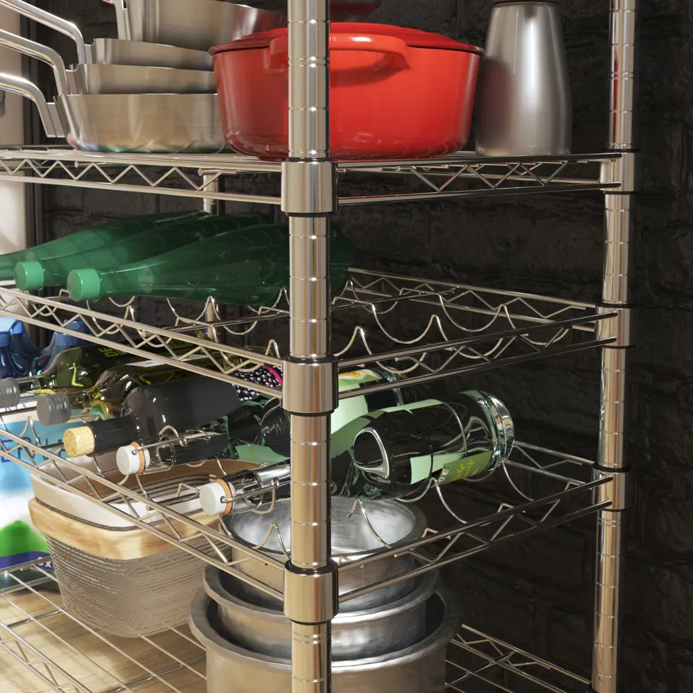 Spaceo Хромированная полка для бутылок 60×35 см 87890936 STLM-1082659 - Вид №3