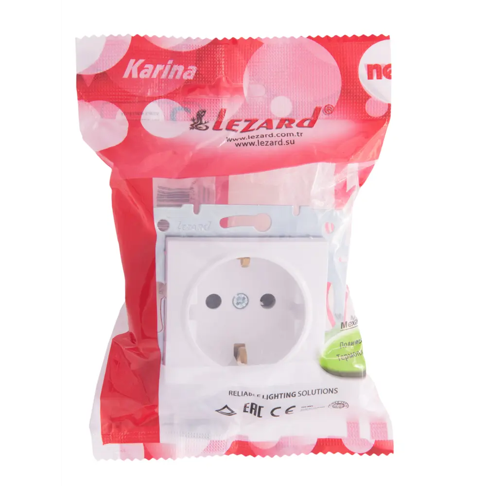 Розетка Lezard Karina с защитой от детей цвет белый STLM-2105708 - Вид №6