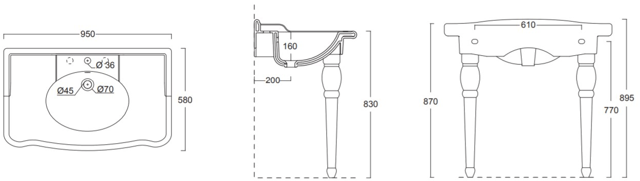 28260101 Напольная раковина стоящая овальная Alice Ceramica Boheme - Вид №3