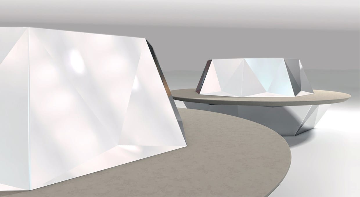 Круглая скамья со спинкой со встроенной плантатором Viscio Urban Design DAMANTE ARCH-00041277 - Вид №2