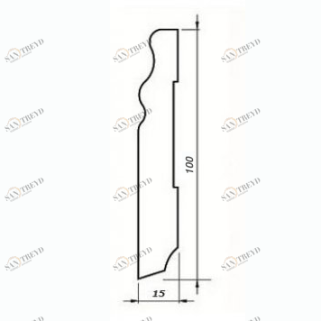 Плинтус Tecnorivest Шпонированный Фигурный 100х15 Мербау 2500х100 мм 1010001030