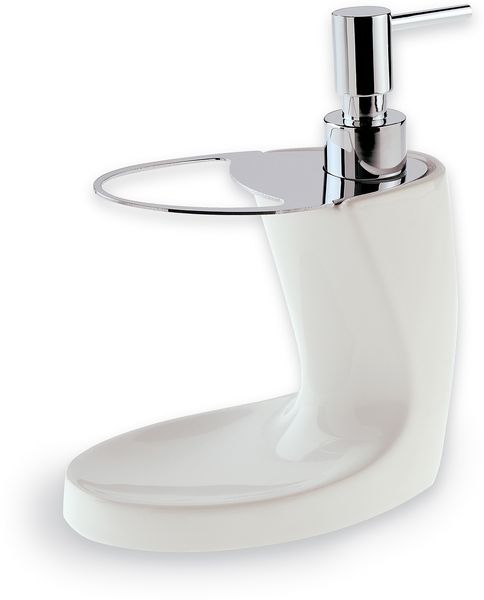 792(BI) Stil Haus, дозатор керамический + подставка для зубных щёток, хром - белая керамика 