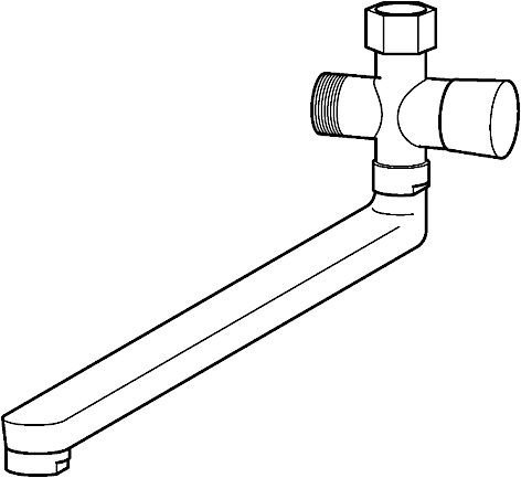Oras 221800 Излив с переключателем, L=355 221800  Хром  - Вид №2