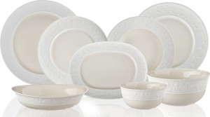 10673296 JL Coquet Сервиз столовый JL Coquet Джорджия Айвори на 6 персон 28 предметов, фарфор Фарфор