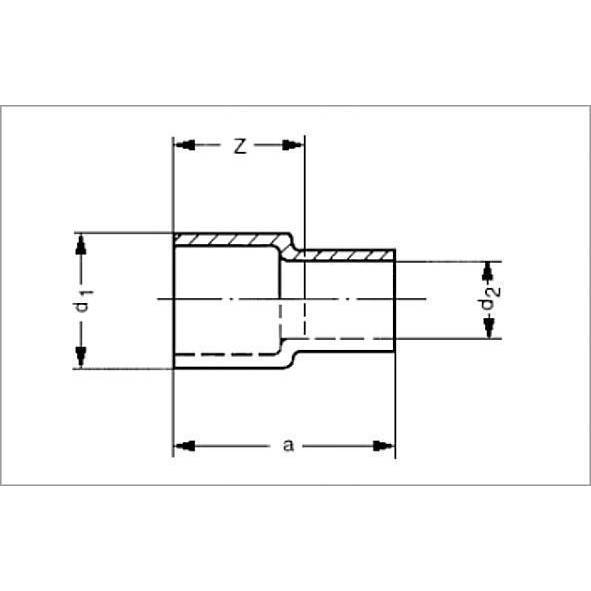 15243106 SANHA 5243 переходник редукционный, ВП-НП, медь 10ax6 мм  - Вид №1