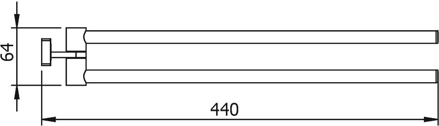 10908A Полотенцедержатель подвесной поворотный цвет хром LANGBERGER ALSTER - Вид №2
