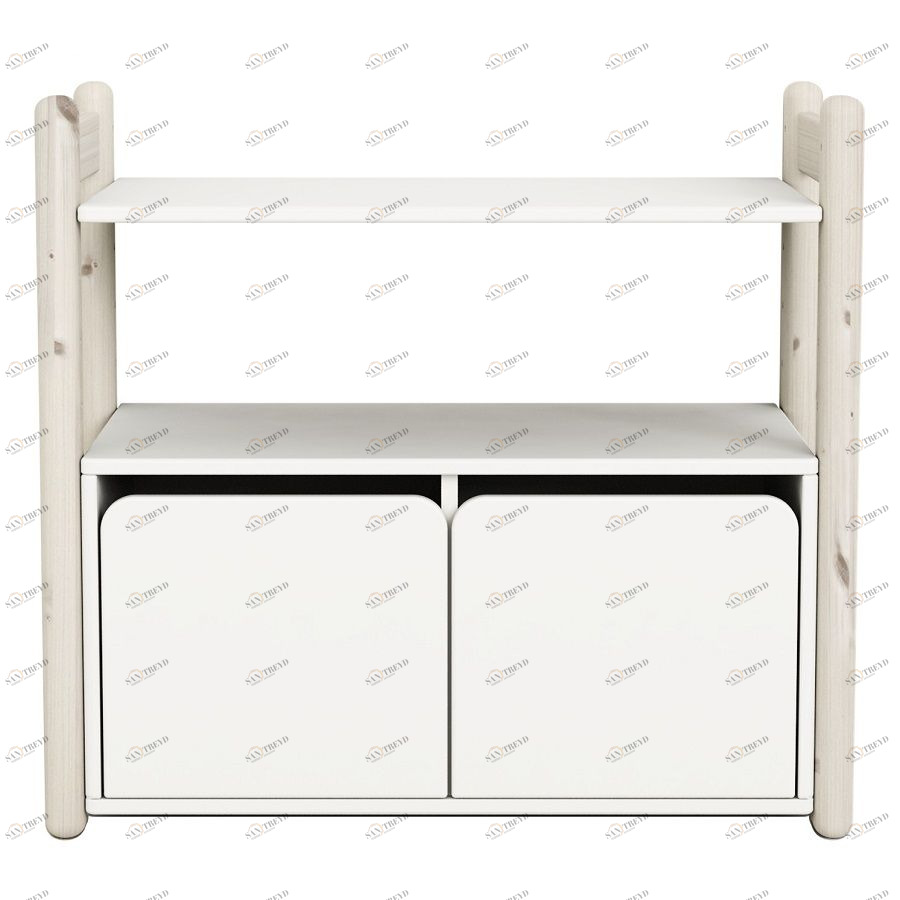 Гарнитур Mini С, 1 полка и 1 комод, белый, искусственно состаренный Flexa 812640290