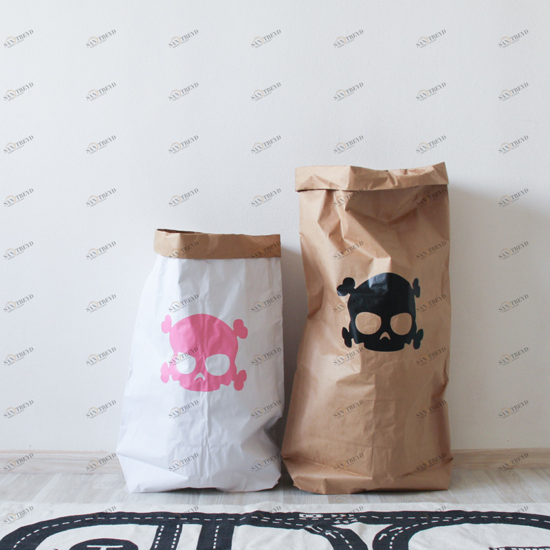 Эко-мешок для игрушек Big Skull из крафт бумаги VAMVIGVAM  282016 Белый;бежевый Santreyd 