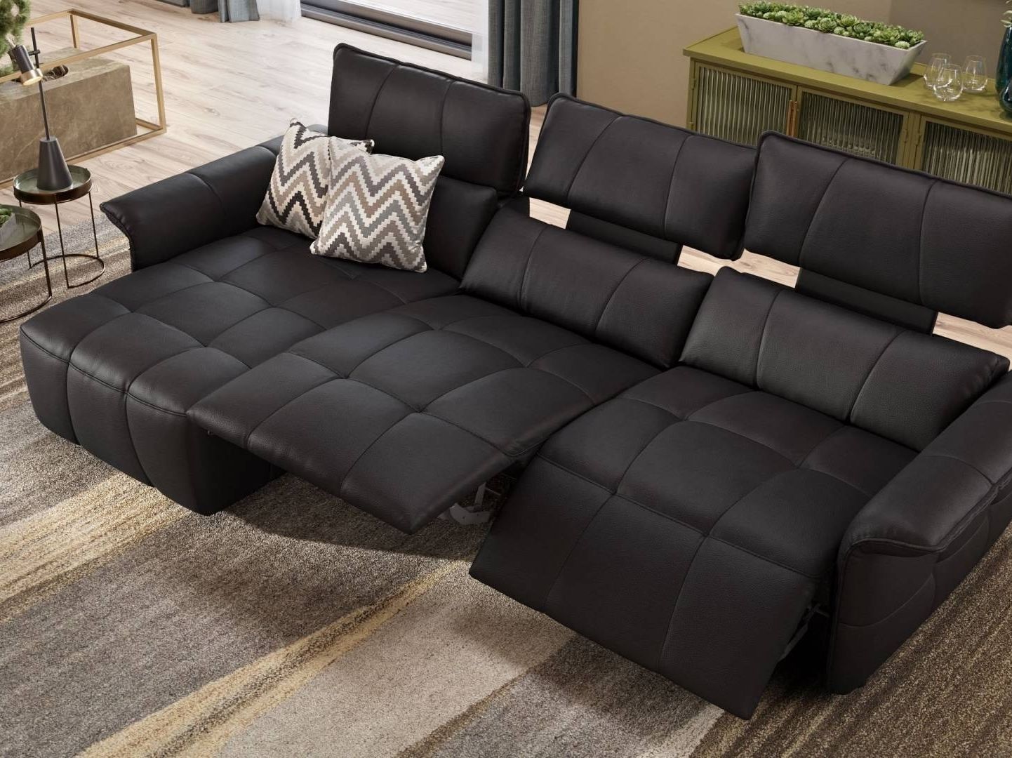 Кожаный диван с полуостровом Sofanella Adria ARCH-00046124 - Вид №4