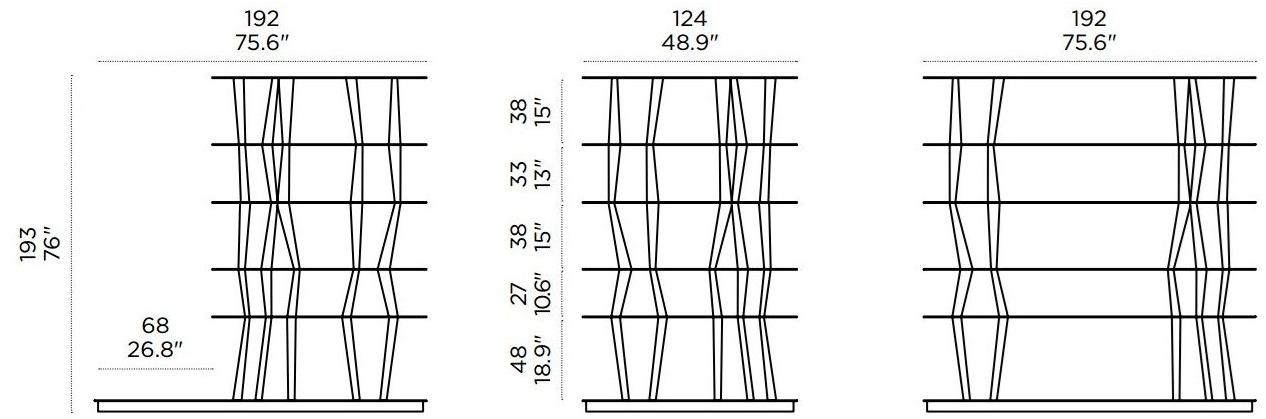 Casamania & Horm Открытый двусторонний книжный шкаф из алюминия и дерева Sendai sun-id-1438272 - Вид №6