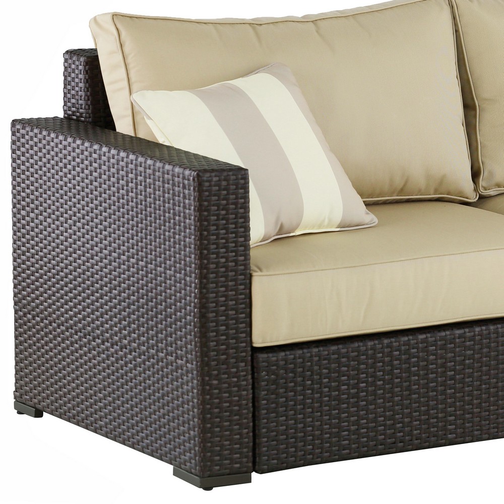 Диван мягкий плетеный коричневый "Видс" Brown Light AFINA  240986 Бежевый;коричневый  - Вид №3