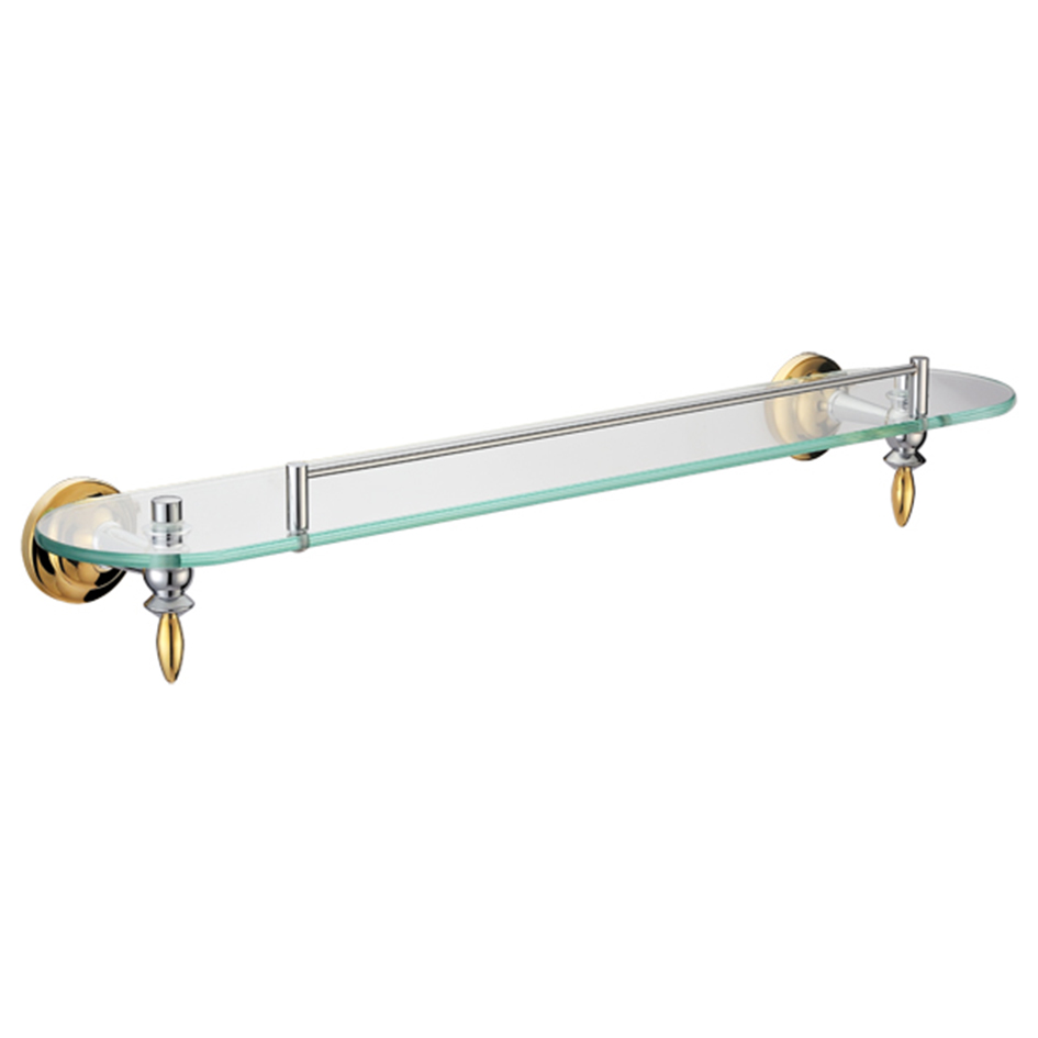 Полка стеклянная MELANA хром+золото MLN-820004 820 серия