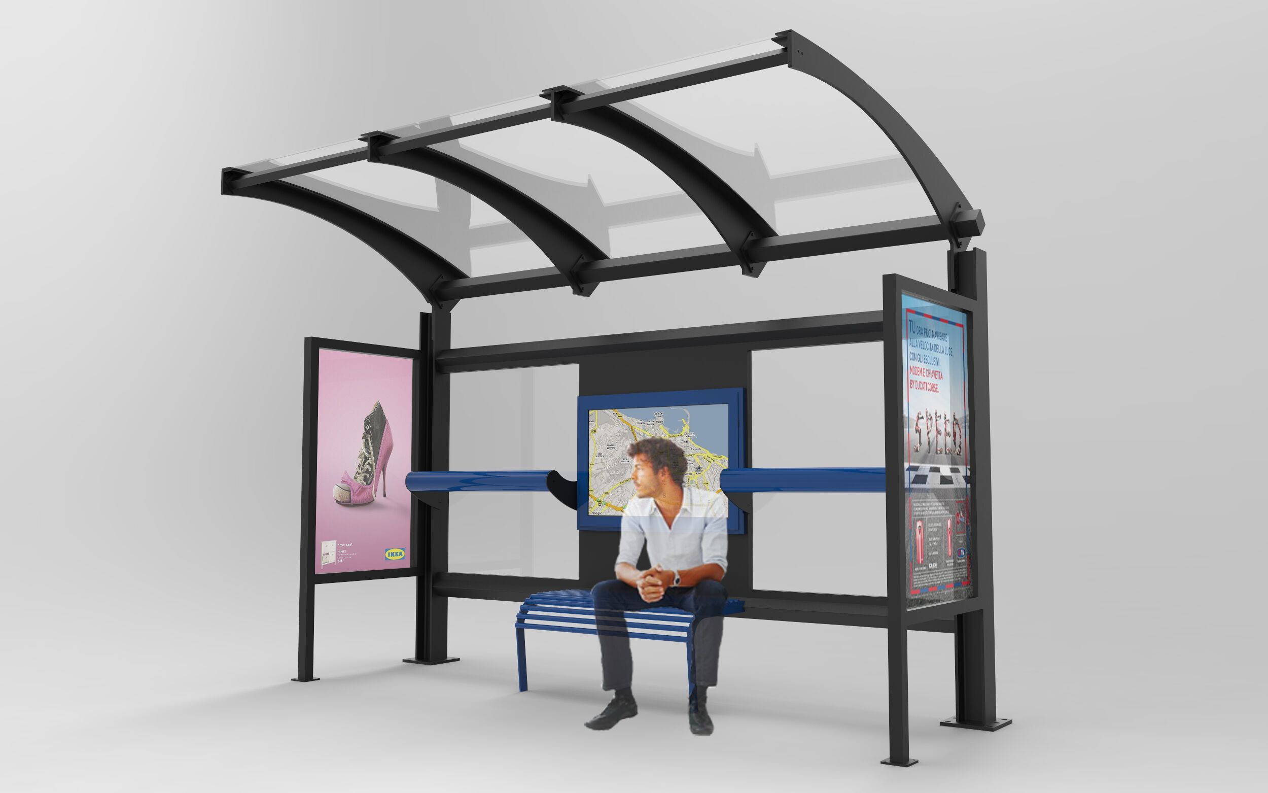 Стальной и стеклянный навес для автобусной остановки CITYSì PRIMERA ARCH-00035964 - Вид №1