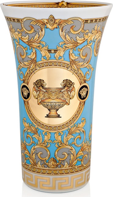 10582036 Rosenthal Versace Ваза Rosenthal Versace Престиж Гала 26см, фарфор, голубая Фарфор 