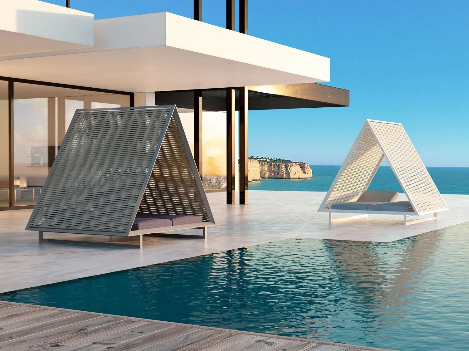 Откидная Садовая кровать с солнцезащитным козырьком Vondom Vineyard ARCH-00128436 - Вид №5