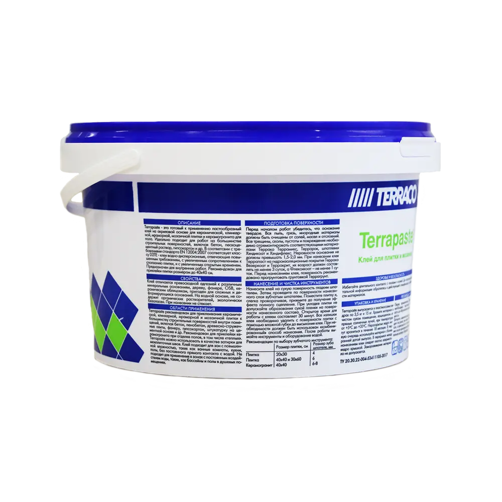 Готовый акриловый клей Terrapaste от Terraco для плитки 3.5 кг 82632975 STLM-1471104 - Вид №2
