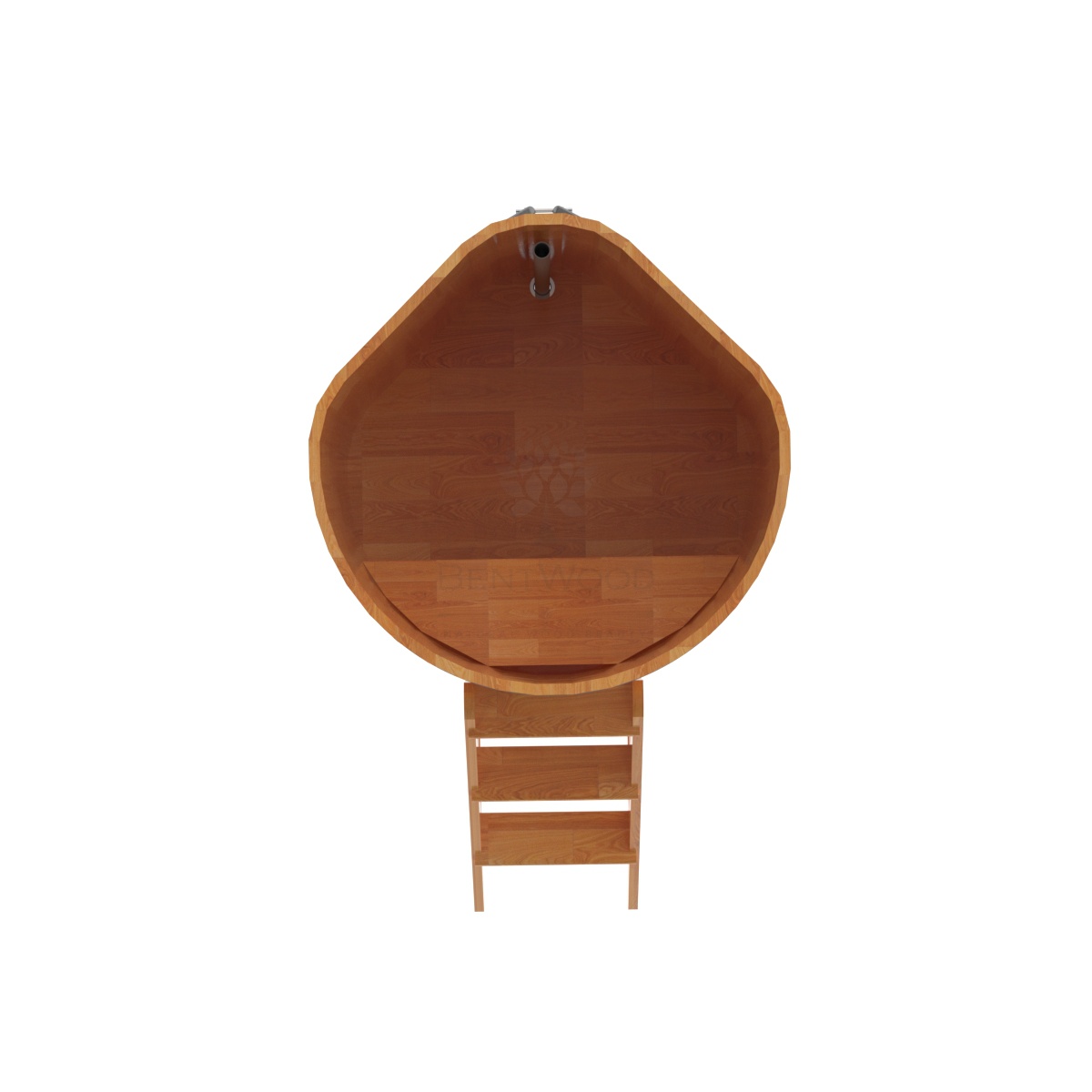 1568 Купель угловая из сращенных ламелей лиственницы 1,03х1,03х1,2 натуральный Alyarus  - Вид №4