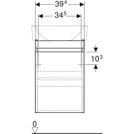 869050000 Шкафчик для раковины Geberit Renova Plan, с одной дверью Geberit  - Вид №15