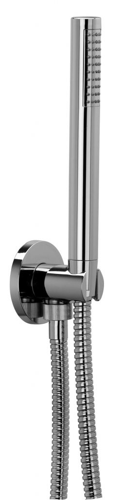 830 / B1 Комплект для душа из латуни с коленом для подачи воды, фиксированным кронштейном, однофункциональным ручным душем и коническим душем 1/2 ”FF на 1500 мм. Bongio Wellness 830/B1