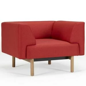 Кресло Ebeltoft, лакированный дуб, красное