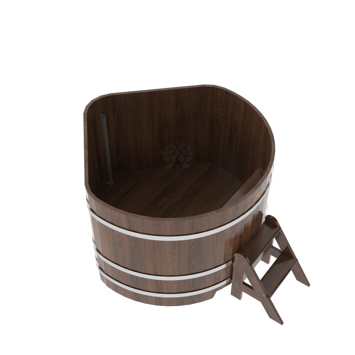 1362 Купель угловая из дуба 1,37х1,37х1,0 морёная Alyarus  - Вид №1