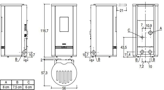 Piazzetta Пеллетная печь из майолики Premium plus sun-id-1381533 - Вид №1