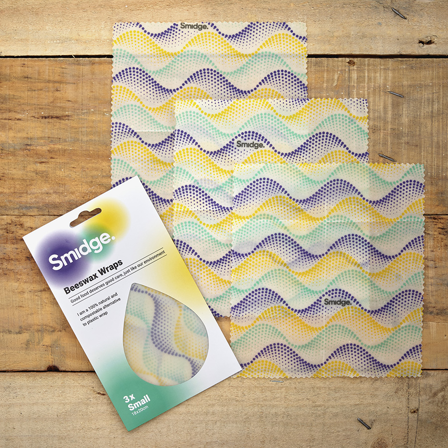 SMID80 Набор из 3 многоразовых оберток wave пчелиный воск, малый Smidge  - Вид №2