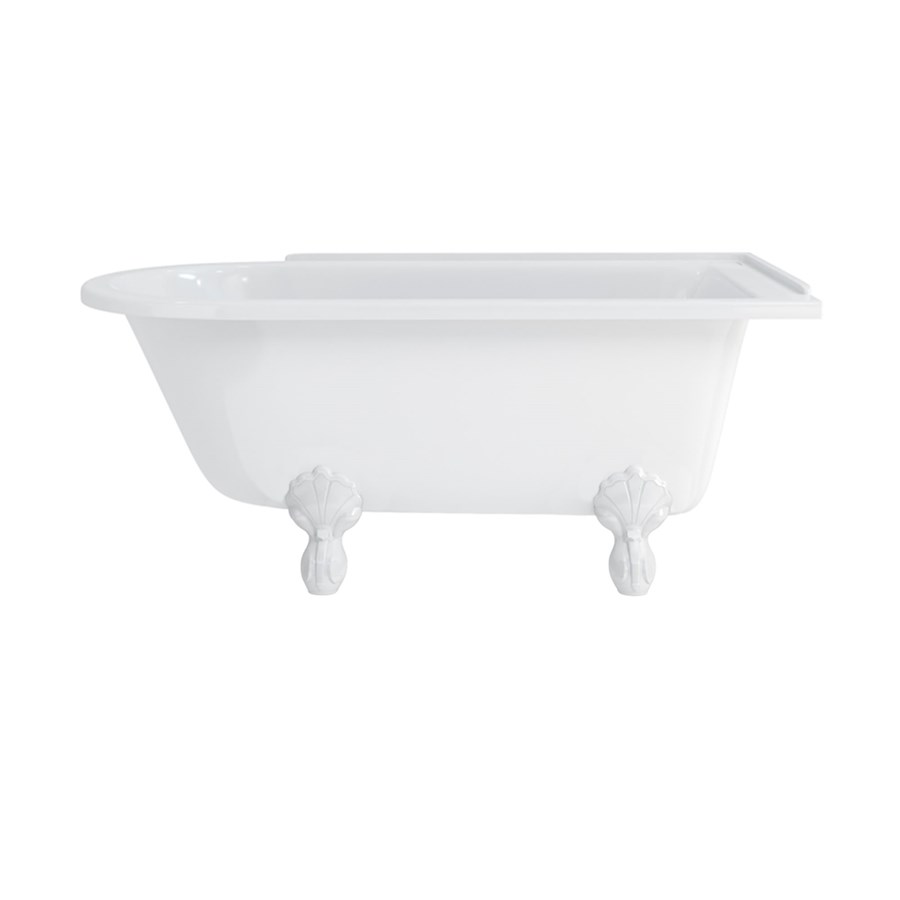 Burlington Душевая ванна для правой руки Hampton 150 см с роскошными ножками Правая рука с ножками Luxury Arc из хрома L2C E21  - Вид №2