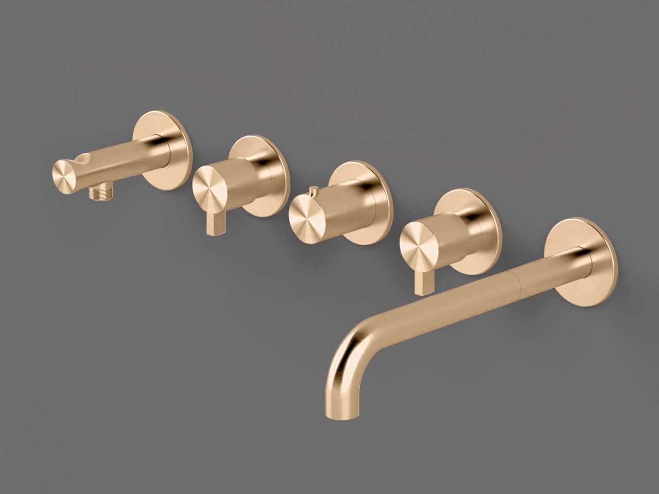 Стальной термостатический настенный смеситель для ванны с переключателем Radomonte Toox ARCH-00119135 - Вид №10