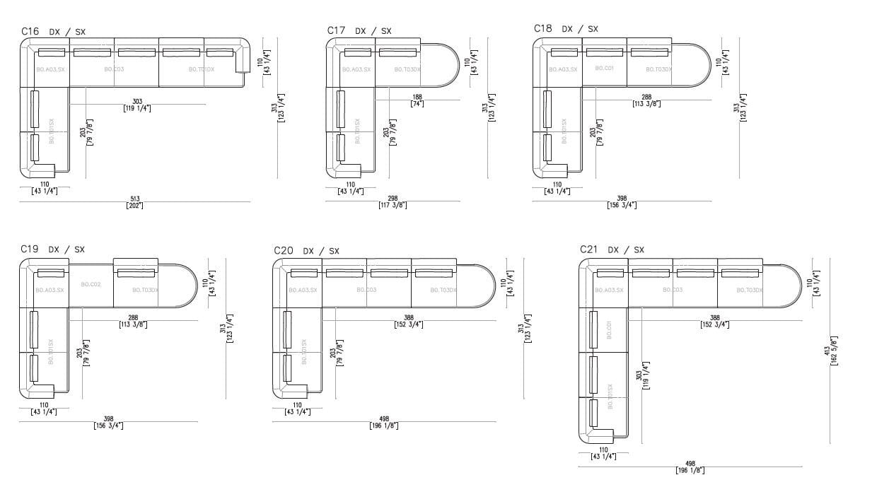 Секционный диван из изогнутой ткани Sicis Botero ARCH-00116512 - Вид №12