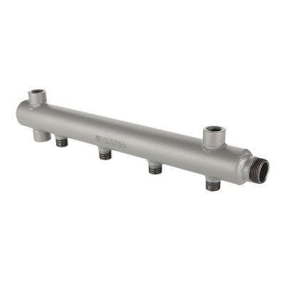 VTc.510.BS.060409 Коллектор из стали с межосевым расстоянием выходов 100 мм Valtec 1", 9 x 1/2" 