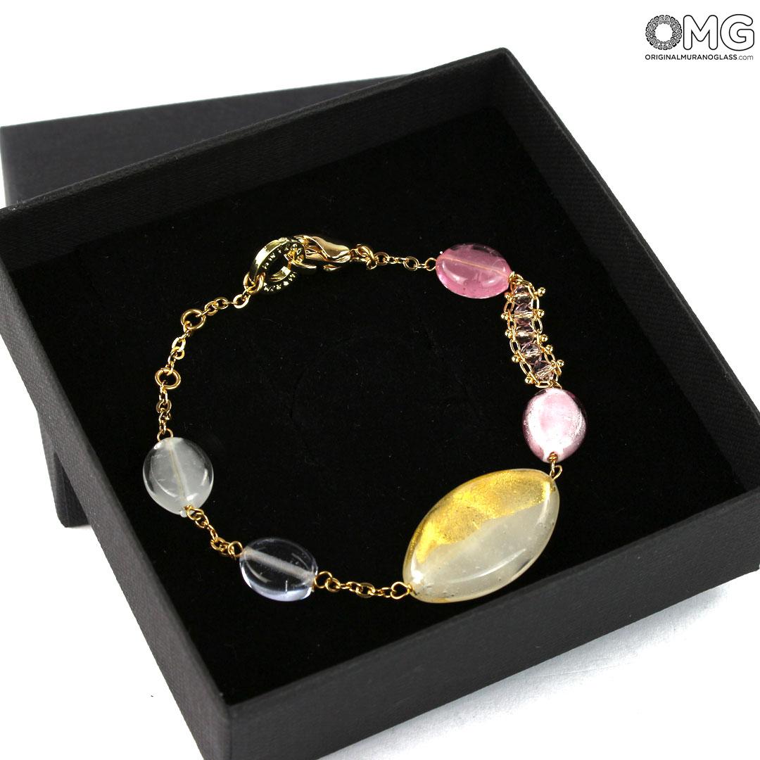 3941 ORIGINALMURANOGLASS Браслет Роза - Коллекция Antica Murrina - муранское стекло Original Murano Glass OMG 19 см  - Вид №1