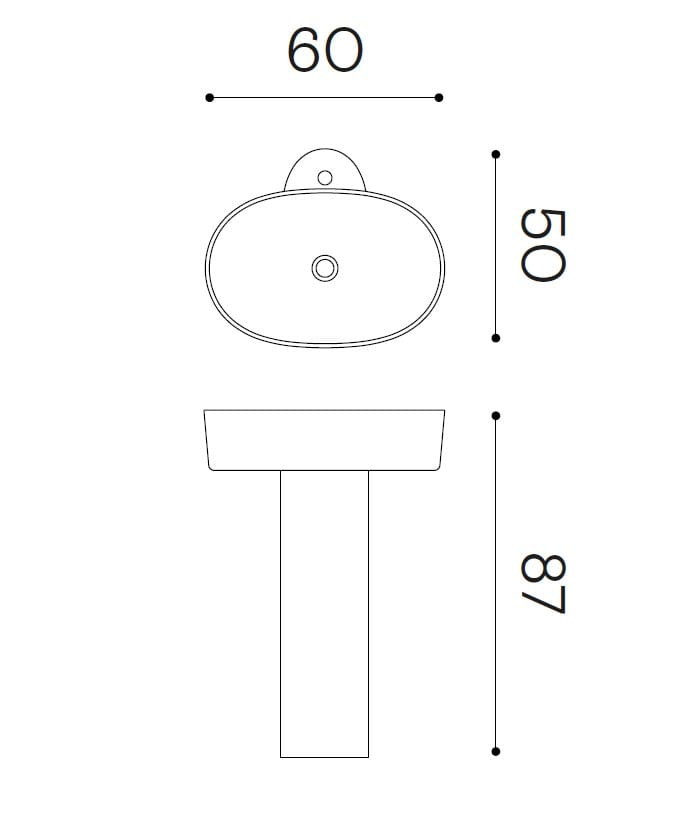 Овальный умывальник Livingtec® на колонне Ex.T плато ARCH-00073923 - Вид №2
