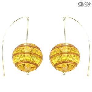 4774 ORIGINALMURANOGLASS Серьги Одиссея - зелёные - муранское стекло OMG 1 см