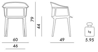 Штабелируемый стул из поликарбоната с подлокотниками Kartell PAPYRUS ARCH-00062058 - Вид №30