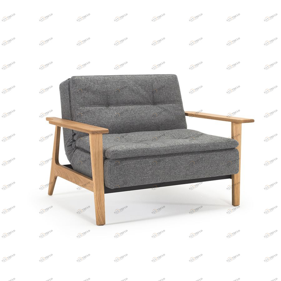Кресло Dublexo с подлокотниками Frej, ножками из дуба и черной рамой, темно-серое Innovation Living DUBLEXOCH2