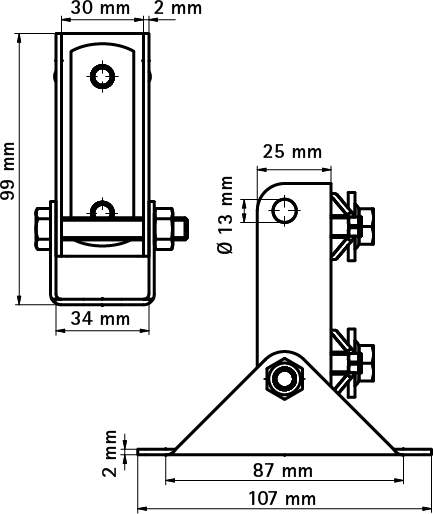 6613250 BIS RapidRail® Стеновой держатель подвижный монтаж к стене и полу walraven  - Вид №1